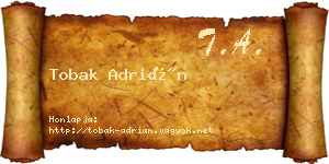 Tobak Adrián névjegykártya